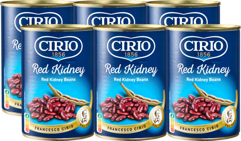 Haricots rouges Kidney Cirio, 6 x 250 g