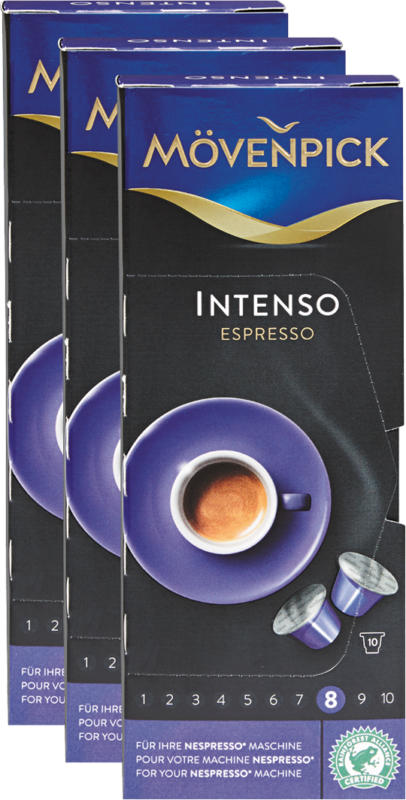 Capsules de café Mövenpick, Intenso Espresso, 3 x 10 capsules