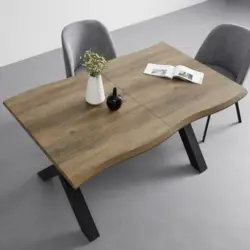 Esstisch 'Lia', ausziehbar ca. 140-180x90 cm, walnussfarben