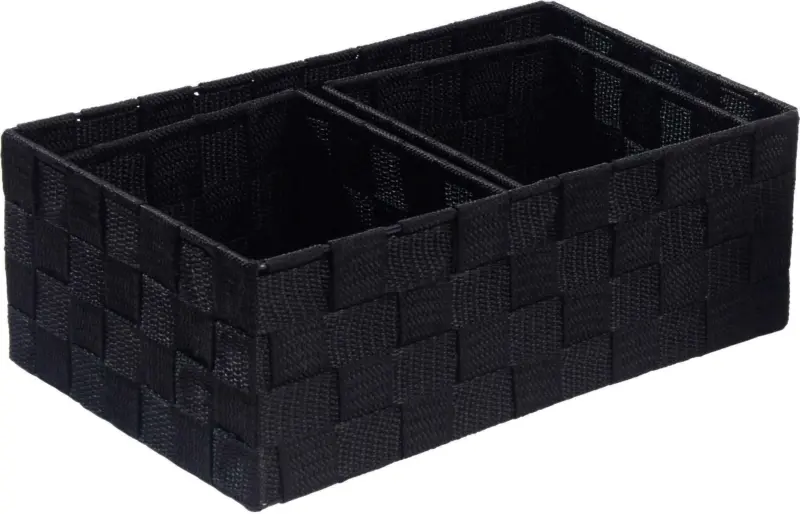 Korbset Elly in Schwarz, 3-teilig