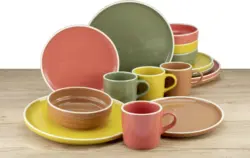 Kombiservice Indian Summer aus Steinzeug, 16-teilig