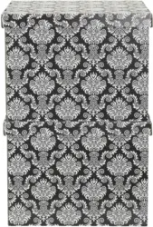 Box mit Deckel Jimmy in Schwarz/Weiß