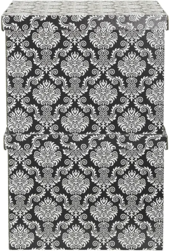 Box mit Deckel Jimmy in Schwarz/Weiß