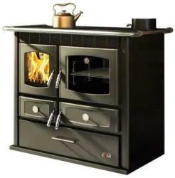 Festbrennstoffherd Helena in Schwarz