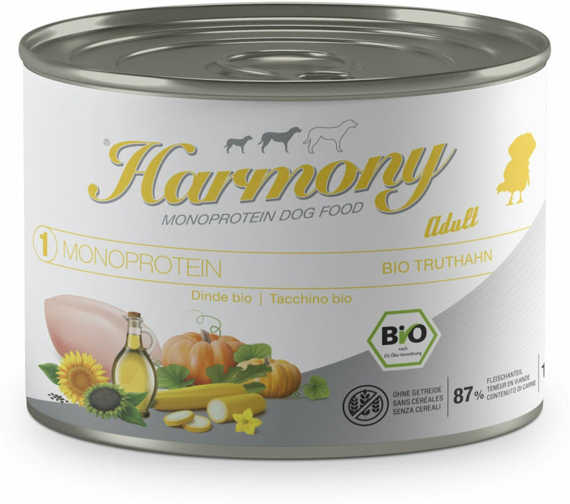 Harmony Dog Monoprotéine Dinde Bio Menu 6x200g