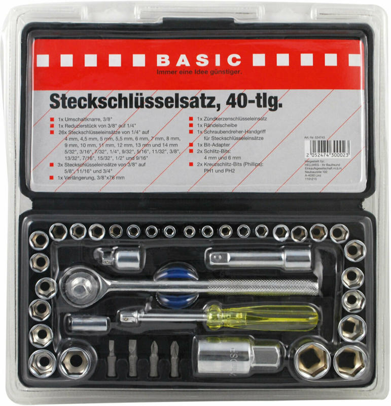 Steckschlüssel-Satz, 40-teilig