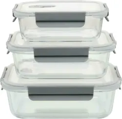 Frischhaltedosenset Flo aus Borosilikatglas, 3 Stück