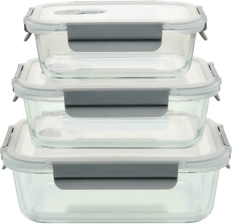 Frischhaltedosenset Flo aus Borosilikatglas, 3 Stück