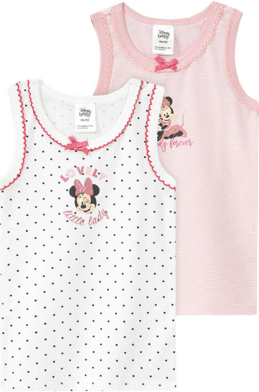 2 Minnie Maus Unterhemden mit Zierschleife