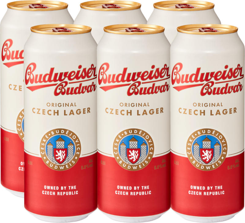 Birra lager Original Budweiser, 6 x 50 cl