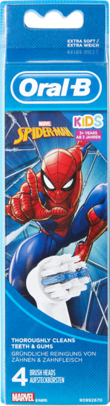 Brosses à dents Oral-B, Kids Spiderman, 4 pièces