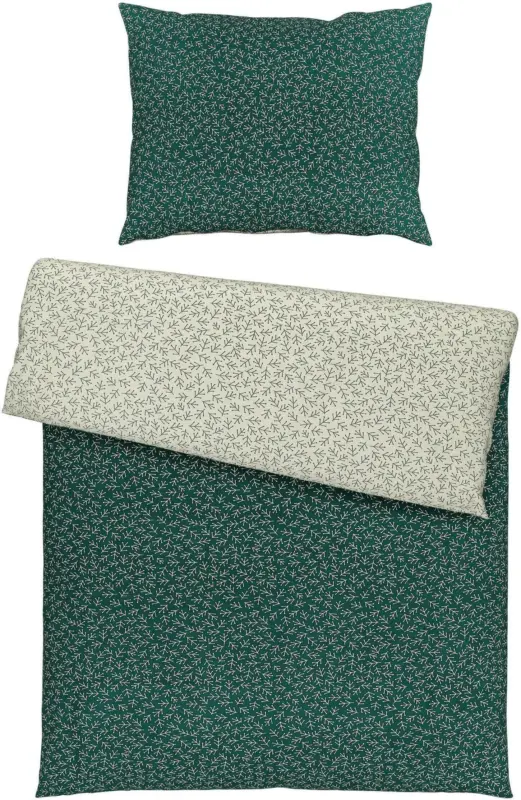 Bettw&auml;sche Charles in Gr&uuml;n/Creme ca. 140x200cm