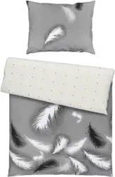 Bettwäsche Annabelle in Grau/Weiß ca. 140x200cm