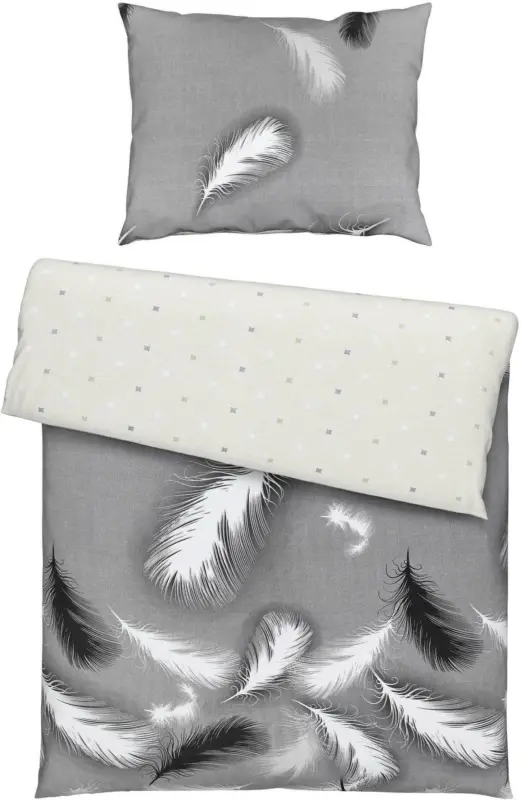 Bettwäsche Annabelle in Grau/Weiß ca. 140x200cm