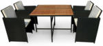 HELLWEG Baumarkt Gartenmöbel Set „Faro“, 5-teilig, Polyrattan 1 Tisch 4 Stühle 8 Auflagen