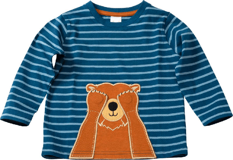 PUSBLU Kinder Langarmshirt, Gr. 92, in Baumwolle, blau