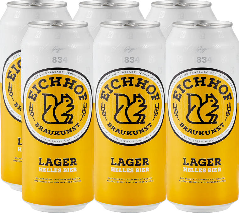 Birra lager chiara Eichhof, 6 x 50 cl
