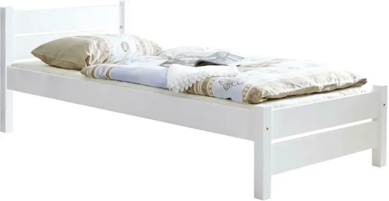 Bett 'Bora', aus Kiefer, weiß