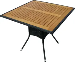 Gartentisch 'Valencia' aus Eukalyptus, schwarz/natur