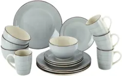 Kombiservice Catalina aus Steinzeug, 16-teilig