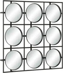 Wandspiegel aus Metall in Schwarz