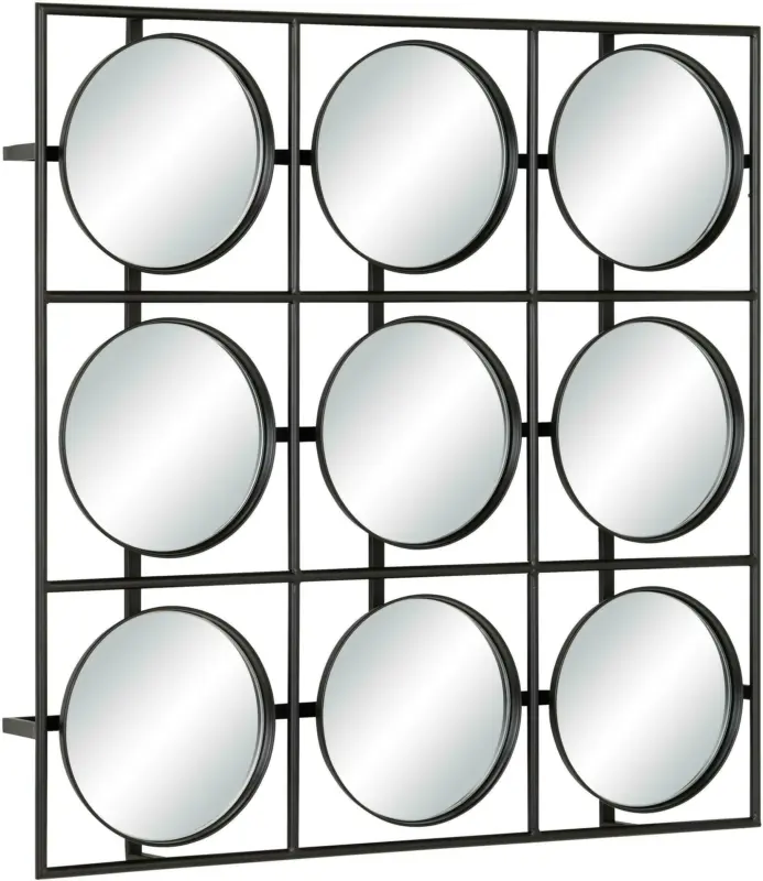 Wandspiegel aus Metall in Schwarz