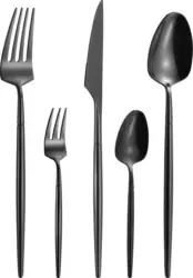 Besteckset Elegance in Schwarz, 20-teilig