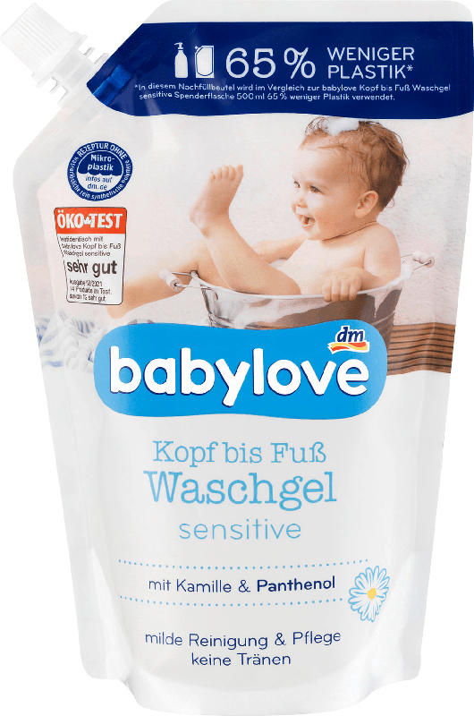 babylove Kopf bis Fuß Waschgel Nachfüllbeutel