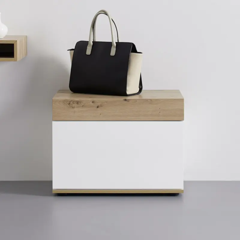 SCHUHSCHRANK 'Cara' in weiß/Eichefarben