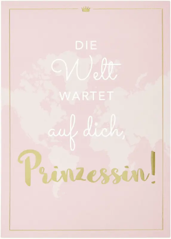 Postkarte Vollzeitprinzessin in Rosa
