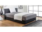 Bett mit hochklappbarem Einlegerahmen TESSIN 140x200cm Stoff schwarz