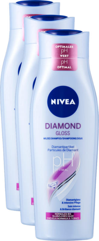 Nivea Diamond Gloss Shampoo delicato, 3 x 250 ml