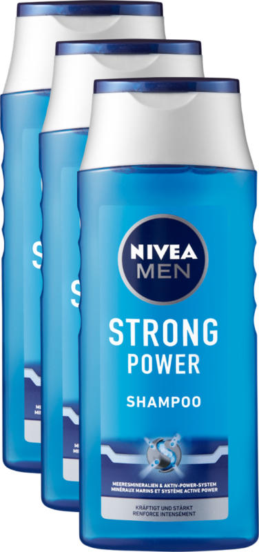 Shampooing de soin Strong Power Nivea, 3 x 250 ml