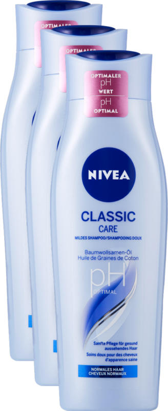 Shampoo cura dei capelli Classic Mild Care Nivea, 3 x 250 ml