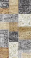 Webteppich Kabul 1 in Gelb ca. 80x150cm