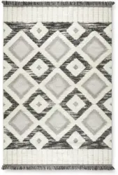 Webteppich Selma 3 in Grau/Weiß ca. 160x230cm