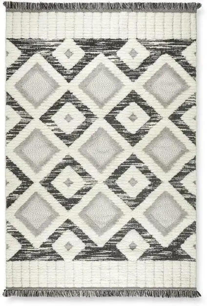 Webteppich Selma 3 in Grau/Weiß ca. 160x230cm