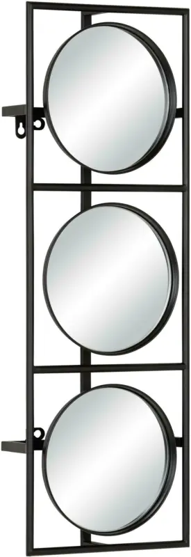 Wandspiegel aus Metall in Schwarz