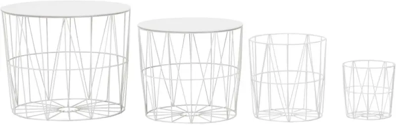 Couchtischset 'WL6.076', 4-er Set, weiss