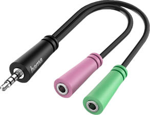 HAMA 00200352 - Audio-Adapter (Schwarz/Grün/Lila)