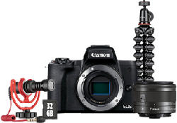 CANON EOS M50 Mark II Kit per vlogger - Fotocamera (Risoluzione efficace della foto: 24.1 MP) Nero