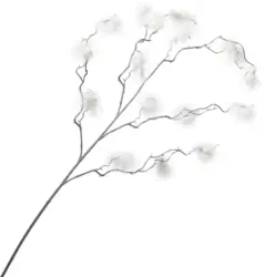 Kunstblume Federnzweig in Wei&szlig;