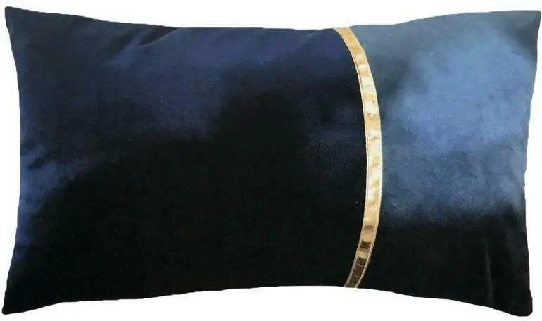 Zierkissen Javier in Blau/Goldfarben ca. 50x30cm