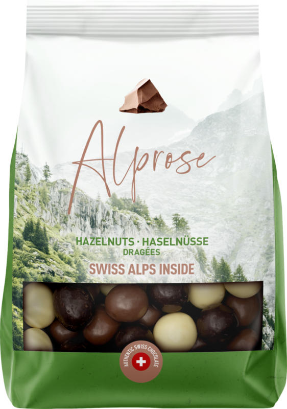 Noisettes enrobées de chocolat Alprose, 375 g