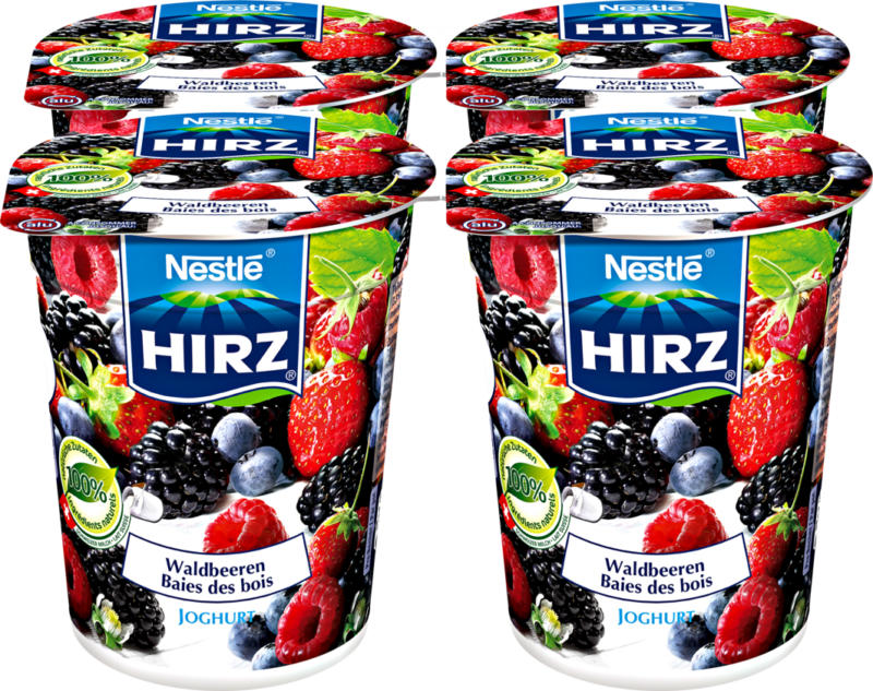 Yogurt Hirz, Frutti di bosco, 4 x 180 g