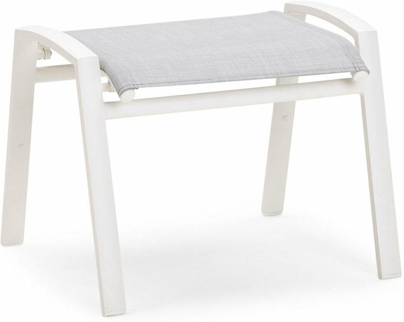 Hocker „Cavalese“, weiß/Teak Weiß/Teak