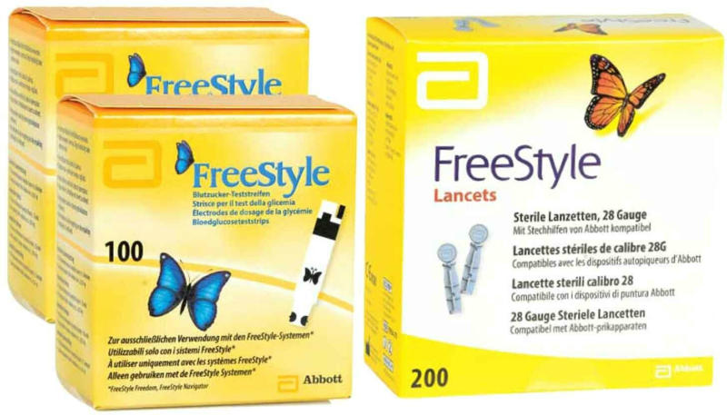 Abbott FreeStyle strisce reattive 2 x 100 + 200 FreeStyle lancette -