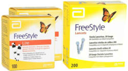 Abbott FreeStyle Lite bandelettes réactives 2 x 100 + 200 FreeStyle lancettes -