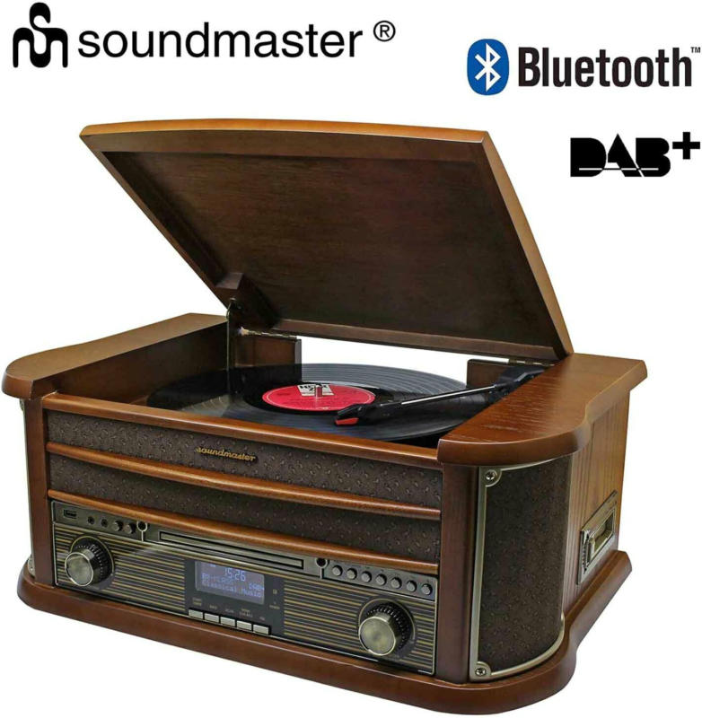 Soundmaster Nostalgie-HiFi mit Plattenspieler und DAB+ -
