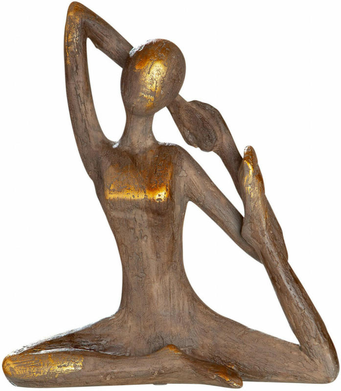 Figur Yogafrau Braun Gold H: 26 cm